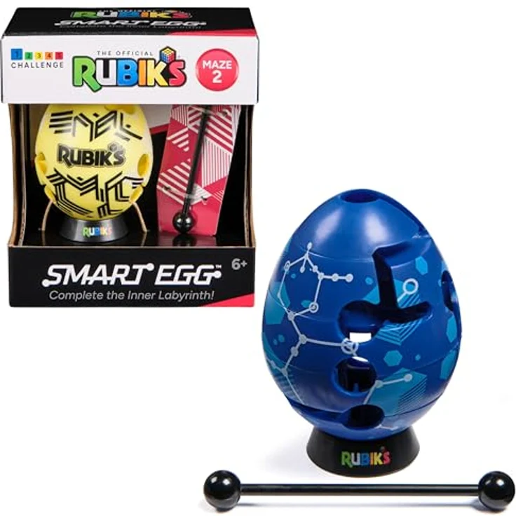 AMIGO Spiel + Freizeit GmbH RBK Rubiks Smart Egg 12, Geduldsspiel im Labyrinth für Einsteiger, inkl. Ständer, sortierte Farben – Bild 1