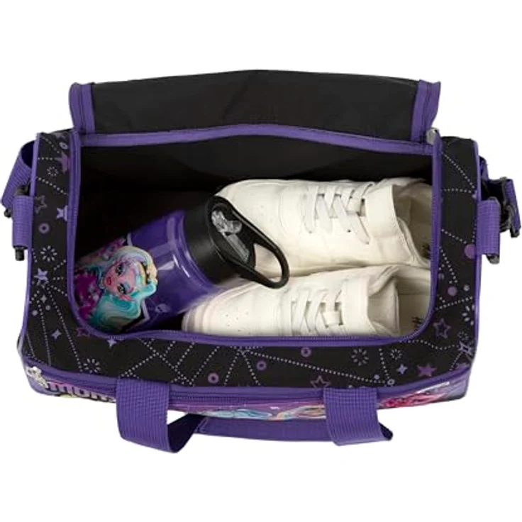 Scooli Sporttasche Monster High, Kinder Sporttasche mit großem Hauptfach und Reißverschluss, 35 cm, 10,5 Liter, schwarz-pink – Bild 3