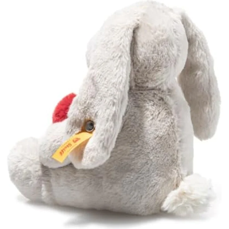 Steiff Hase Hoppie Love, grau 16 cm, kuschelweicher Plüsch mit Herz, maschinenwaschbar bis 30°C – Bild 2