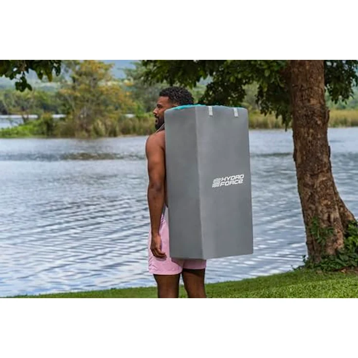 Bestway Hydro Force SUP Aqua Drifter Board-Set, 335 x 91,5 x 15 cm, bis 140 kg, FortiFiber Material, PVC-Oberfläche, abnehmbare Finne, Anti-Rutsch, Fenster, Pumpe, Paddel, Rucksack, Coil-Leash – Bild 5