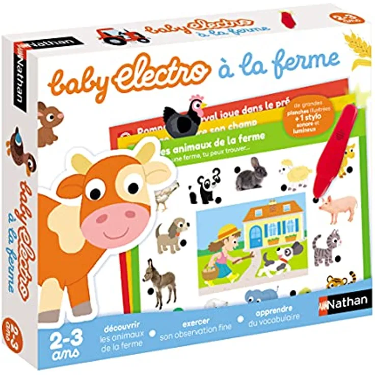 Nathan Baby Electro, elektronisches Frage- und Antwortspiel über Nutztiere für Kleinkinder ab 2 Jahren