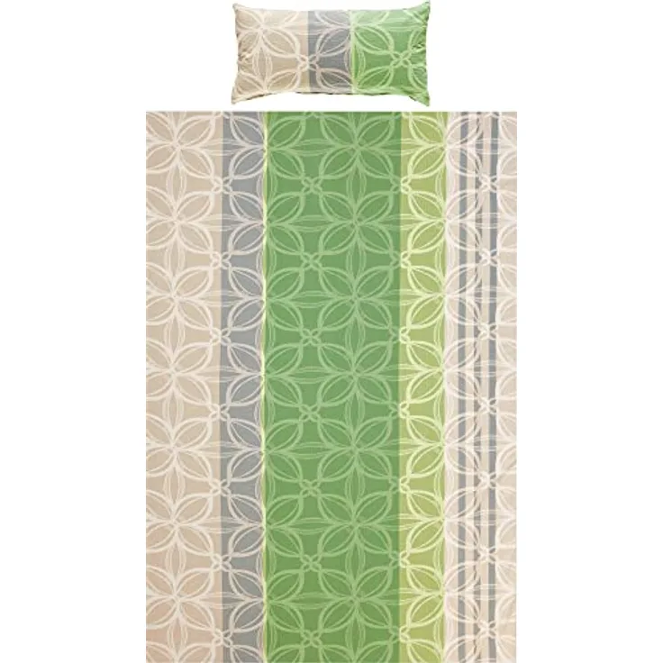 Erwin Müller Bettwäsche, Bettgarnitur Seersucker 100% Baumwolle grün-grau Größe 135x200 cm (40x80 cm) - bügelfrei, mit praktischem Reißverschluss, temperaturausgleichend (weitere Farben, Größen) - Preisvergleich