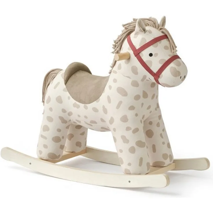 Kids Concept Dotty Aiden, Schaukelpferd aus Baumwollstoff und Holz, belastbar bis 50 kg, Sitzhöhe 37 cm, empfohlen ab 18 Monaten