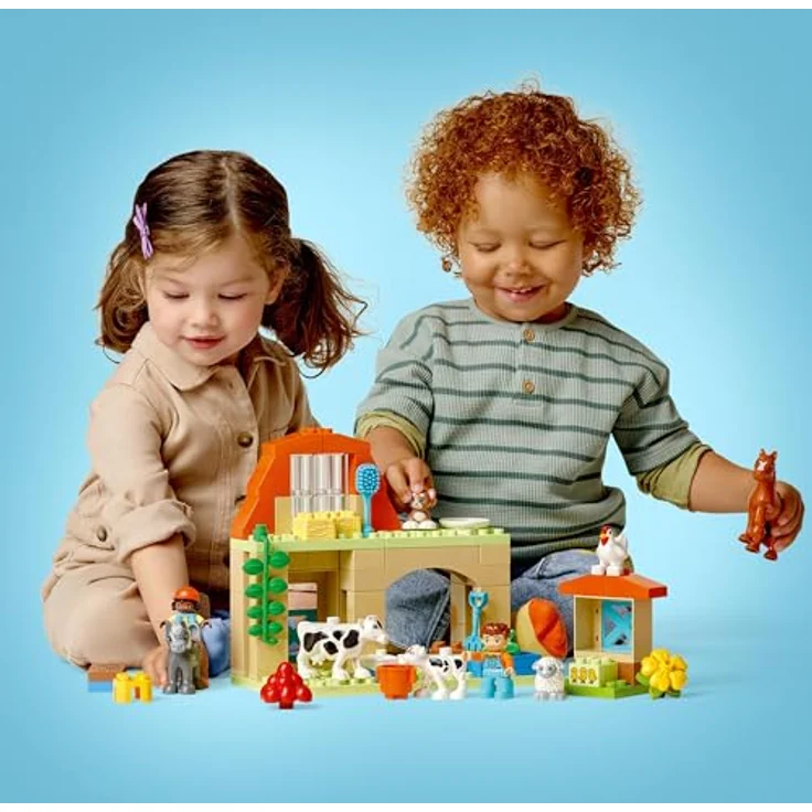 LEGO DUPLO Town Tierpflege auf dem Bauernhof, Spielzeug für Kinder ab 2 Jahre, mit Bauernhoftiere-Figuren für Rollenspiele, darunter Pferd, Kuh und Schaf, Lernspielzeug für Mädchen und Jungen 10416 – Bild 5
