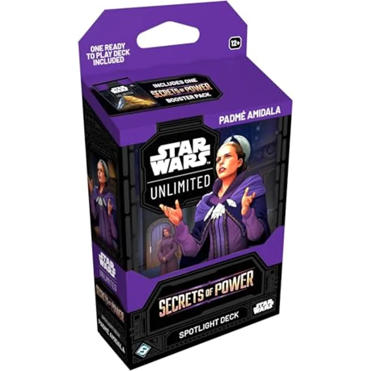 Asmodee FFG Star Wars: Unlimited TCG - Spotlight Deck Padmé Amidala mit 50 exklusiven Karten und Booster "Secrets of Power" für 2+ Spieler, Englisch, ab 12 Jahren