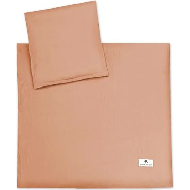 Julius Zöllner Bettwäsche Musselin Dune, 2-teiliges Set mit Deckenbezug 80x80 cm und Kissenbezug 35x40 cm, schadstoffgeprüft und hautfreundlich