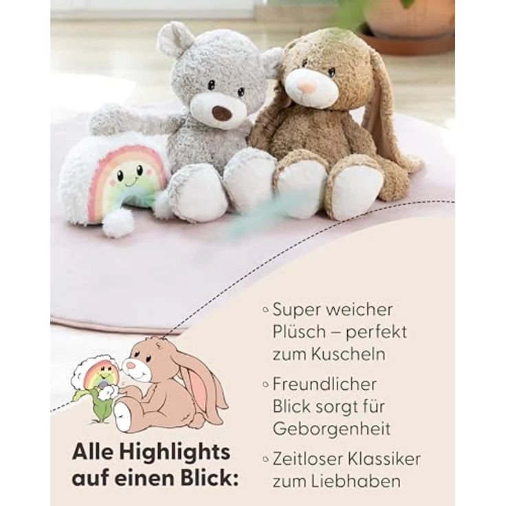 NICI Bär Finni 25cm, graues Kuscheltier aus weichem Plüsch, ideal zum Kuscheln & Spielen, Geschenkidee für Kinder & Erwachsene | 62313 – Bild 4