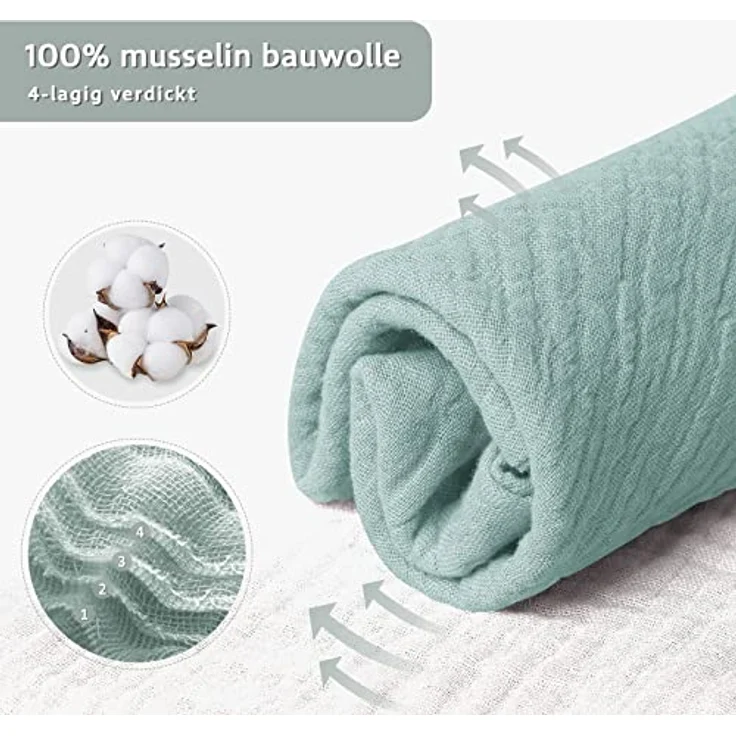 Lulu moon Lätzchen Baby Absorbierende Dreieckstuch , Musselin Halstuch Baby mit Verstellbares Druckknopf, Weiche Sabberlätzchen für Junge und Mädchen, Unisex, 8 Stück (Wald) - Preisvergleich – Bild 5