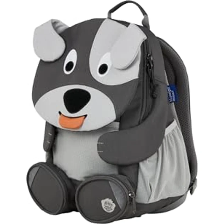 Affenzahn Grosser Freund Kindergartenrucksack 31 cm, grau, mit Trinkflaschenfach und Umweltzeichen Grünen Knopf – Bild 2