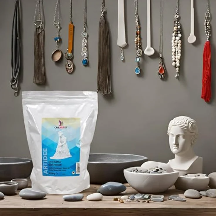 CREARTEC Artebianco Gießmasse, Modelliermasse für Kunstwerke, 1000g, weiß, wetter- und frostbeständig, Made in Germany – Bild 3