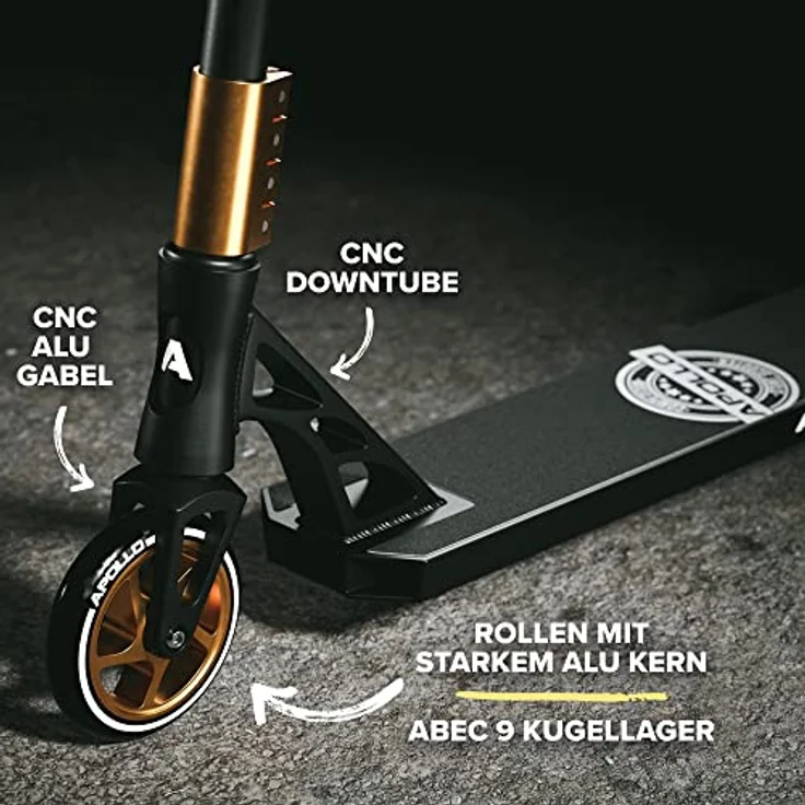 Apollo Stuntscooter Stunt Scooter Genesis Pro X Competition - High End Roller, Freestyle Tricks, PU-Wheels mit Alu Core, ABEC 9 Kugellager, 360° T-Lenker, verschiedene Farben – Bild 2