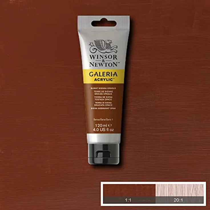 Winsor & Newton Galeria Acrylfarbe, hohe Pigmentierung, lichtecht, buttrige Konsistenz, 120 ml Tube, siena gebrannt opak – Bild 2
