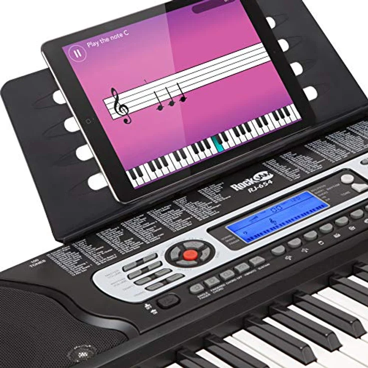 RockJam - RJ654 - Tragbares 54-Tasten Digital Keyboard mit Notenständer und Interaktivem LCD-Bildschirm – Bild 6