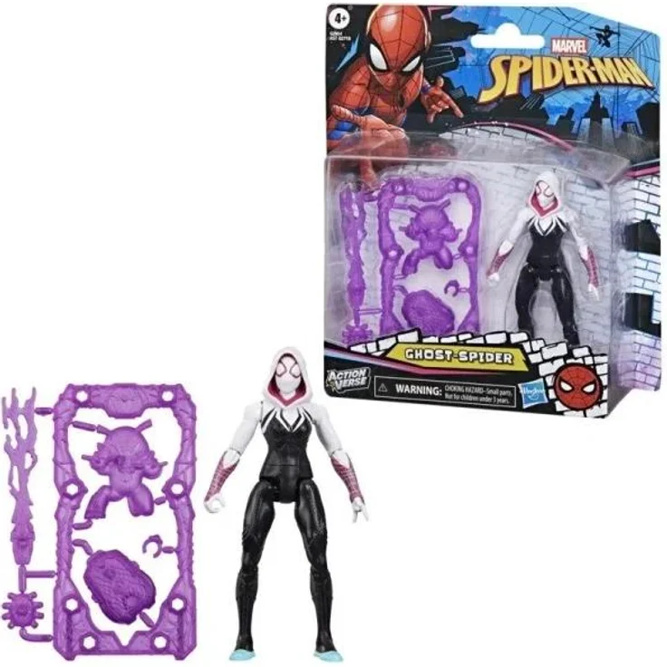 Hasbro Marvel Spider-Man ActionVerse Ghost-Spider, 11,4 cm poseable Figur mit Zubehör, Super Heroes