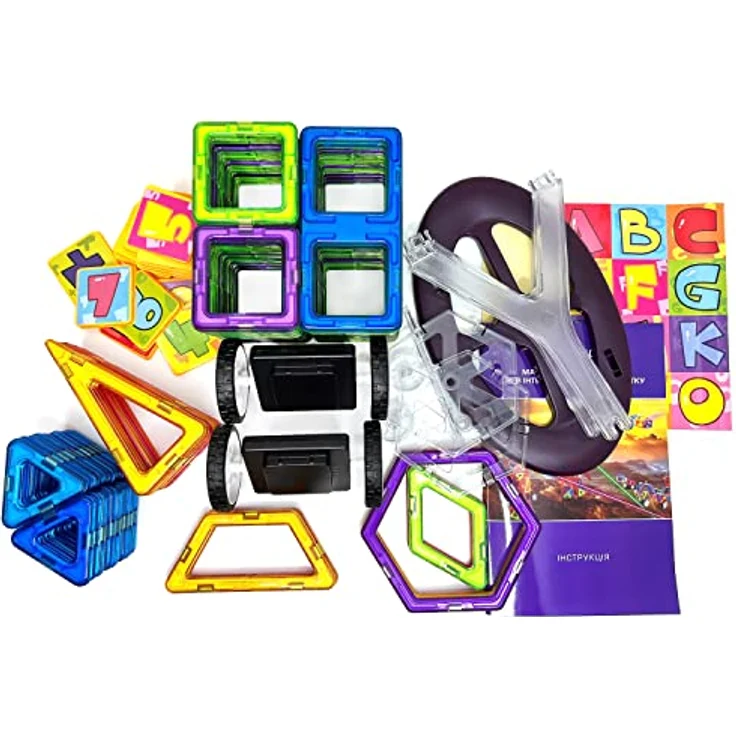 MK MAGNIKON Magnetische Bausteine Der Baumeister, Magnetbau-Set 118-teilig - Montessori Spielzeug ab 3 Jahre, Magnetbausteine – Bild 2