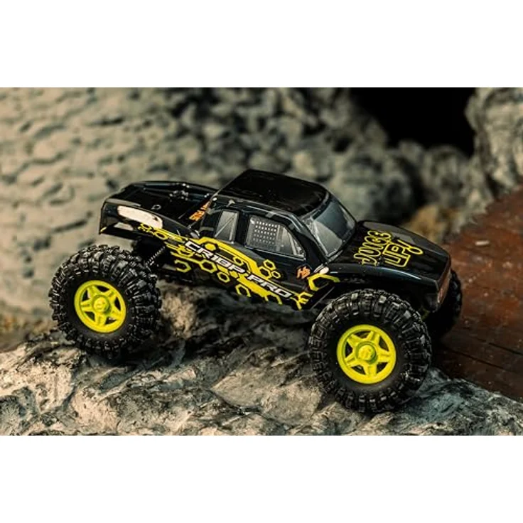 Absima Hobby Plus CR18P EVO PRO JUICED, 1:18 RC Elektro Truggy mit Brushless Motor, gelb, RTR Ready-to-Run, 3S LiPo-Antrieb, wasserdichter Fahrtenregler, optimierte Gewichtsverteilung – Bild 5