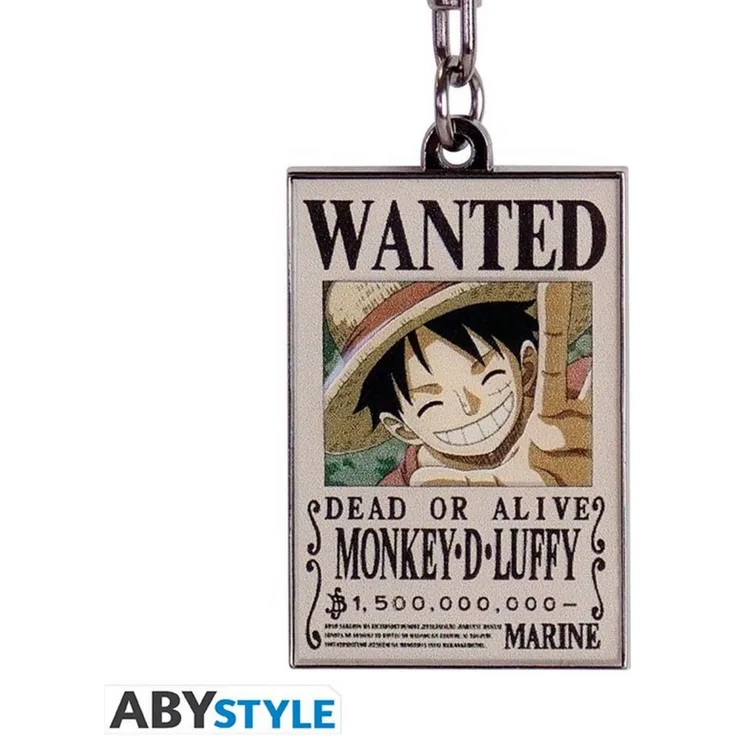 ABYstyle Schlüsselanhänger Keychain "Wanted Luffy", One Piece Merchandise, detailreiche Gestaltung