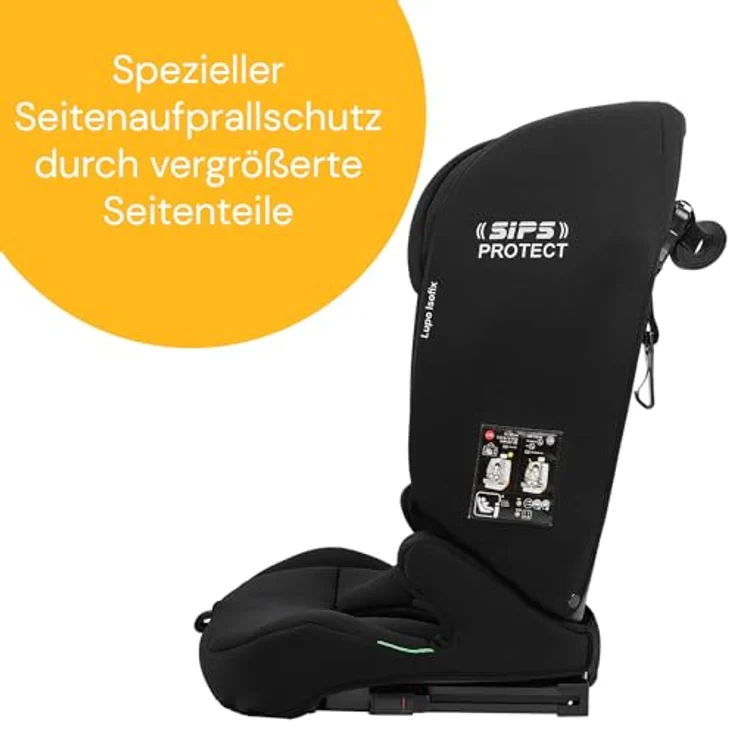 Osann Autokindersitz Lupo Isofix i-Size, erhöhter Seitenaufprallschutz, 14-fach höhenverstellbare Kopfstütze, für Kinder 76-150 cm, blau – Bild 6