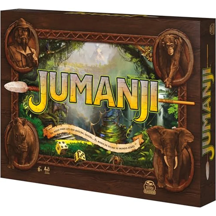 Spin Master Jumanji, Tischspiel für 2-4 Spieler, ab 8 Jahren, Sprache: Spanisch, Maße: 27,31 x 37,15 x 5,4 cm – Bild 10