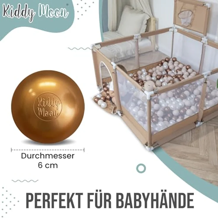 KiddyMoon 1200 ∅ 6Cm Kinder Bälle Für Bällebad Spielbälle Baby Plastikbälle Made In EU, Orange – Bild 4