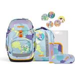 ergobag Schulranzen pack Set (6-tlg.), ergonomischer Schulrucksack mit verstellbarem Your-Size-System und individuellen Kletties