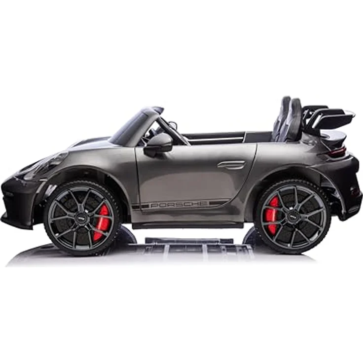 FINOOS Kinder Elektroauto Porsche 911 GT3, 24V, 2-Sitzer mit 2,4GHz Fernbedienung, 4 x 200 Watt Motoren, Grau, für 1-7 Jahre – Bild 3