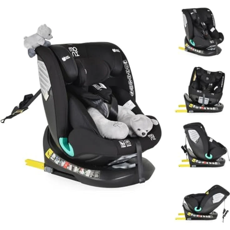 Moni Kindersitz Serengeti i-Size, Reboarder für Kinder 40-150 cm, drehbar, Isofix, ECE R129 Norm, ab Geburt bis 12 Jahre, Bezug waschbar – Bild 2