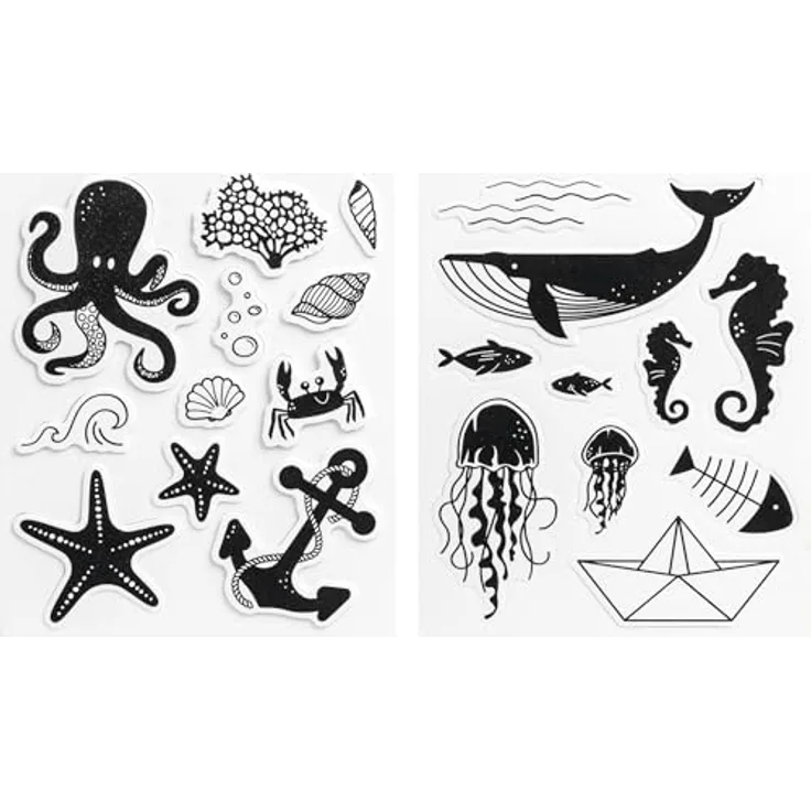 HEYDA Motivstempel-Set Maritim, Stempel mit Motiven von 10,0 bis 55,0 mm, 1 Stück