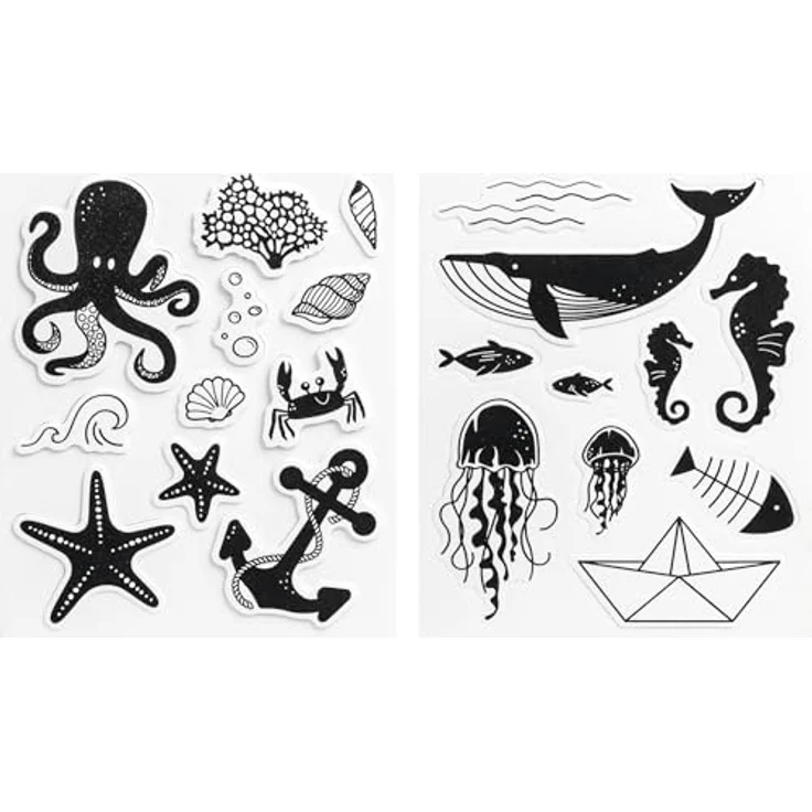 HEYDA Motivstempel-Set Maritim, Stempel mit Motiven von 10,0 bis 55,0 mm, 1 Stück – Bild 1