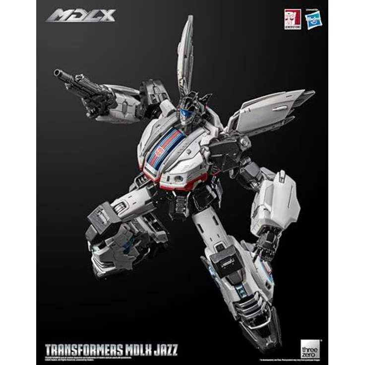 threezero Transformers MDLX Jazz Actionfigur, 15,2 cm, 46 Gelenkpunkte, Zubehör: 5 austauschbare Hände, Photonengewehr, Grappling-Haken mit einziehbarer Schnur – Bild 3