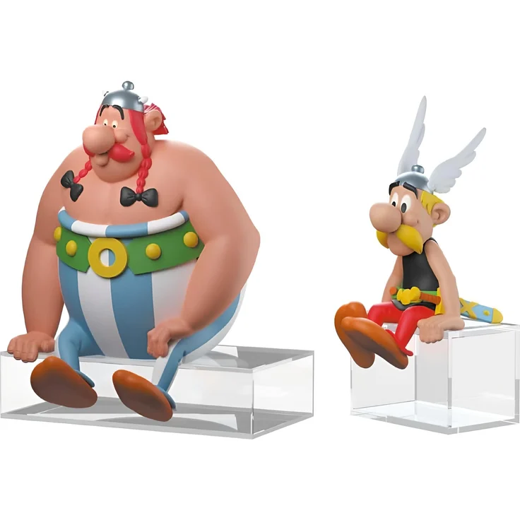 Plastoy Asterix und Obelix Figur Set, detailreiche Sammelfiguren aus hochwertigem Kunststoff, 12 cm und 13,5 cm hoch – Bild 1