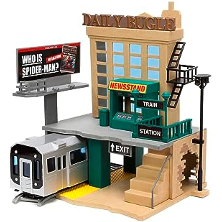 Jada Marvel Spider-Man NYC Deluxe Nano Scene, Diorama Daily Bugle mit 2 Metallfiguren, 20 cm – Bild 7