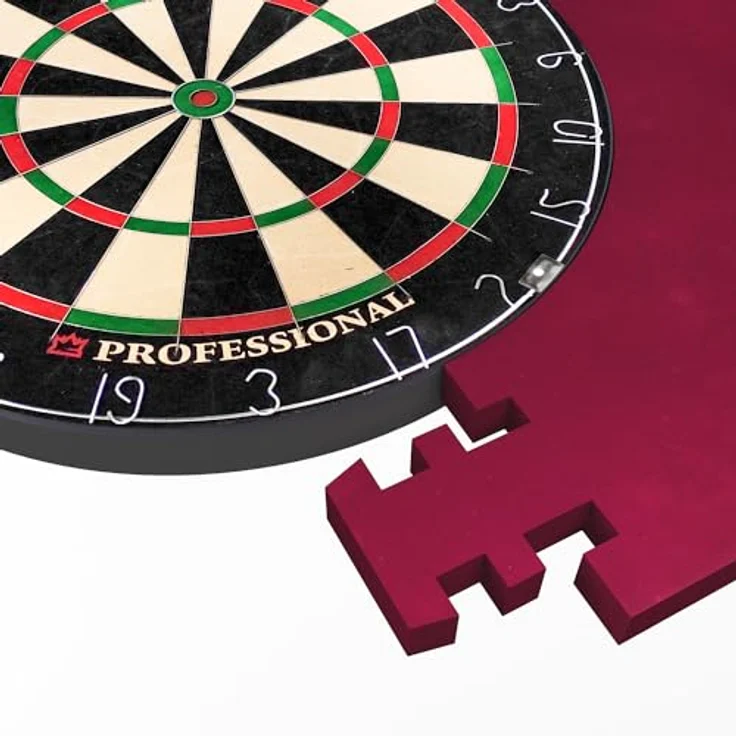 Kings Dart Dart-Set, Dartboard Komplettset mit Sisal-Borsten und Spider-Feldbegrenzung, für Soft- und Steeldarts, inkl. Dart-Surround zum Wand- und Dart-Schutz – Bild 3