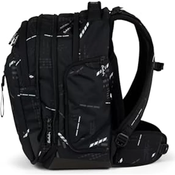 Satch Schulrucksack Match Reflective Style 2024, Polyester aus recycelten PET-Flaschen, erweiterbar auf 35 Liter, schwarz – Bild 9