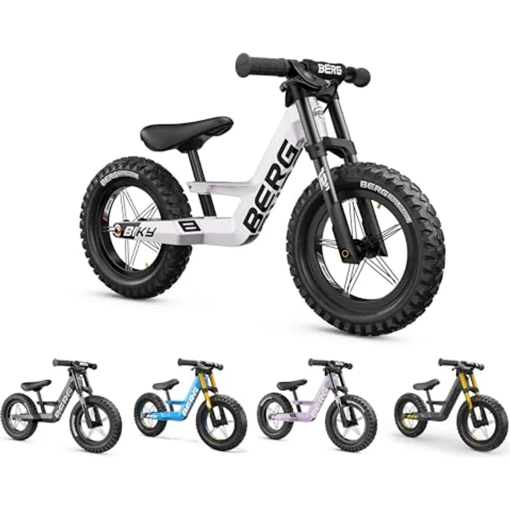 Berg Biky Cross Weiß Laufrad mit Handbremse ab 2 Jahre, Luftreifen, Leichtes Magnesiumrahmen, Rutschfahrzeug 12 Zoll, Kinderfahrrad Jungen und Mädchen, Sattel höhenverstellbar…