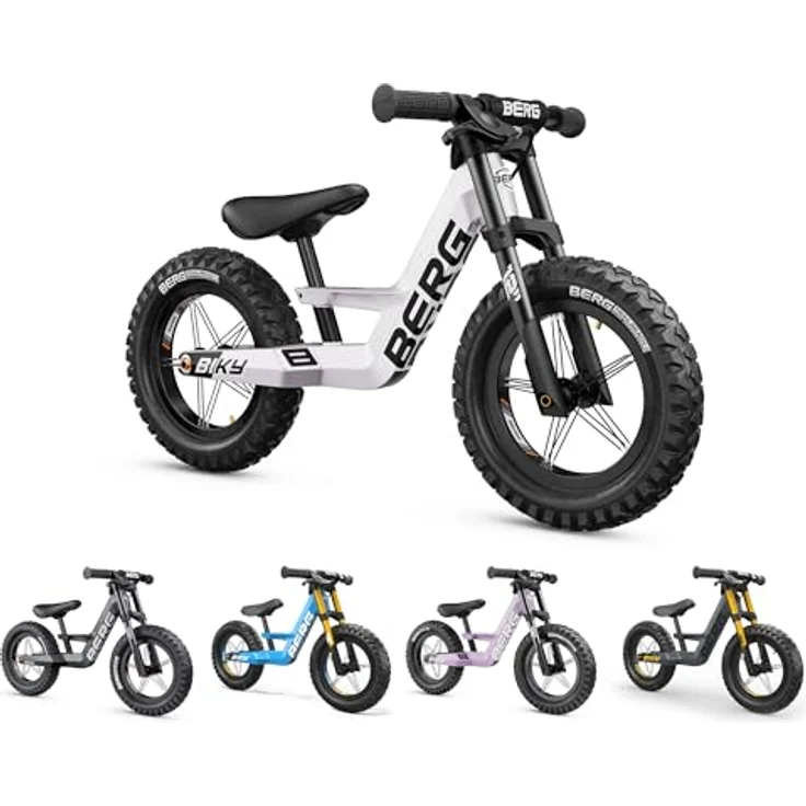 Berg Biky Cross Weiß Laufrad mit Handbremse ab 2 Jahre, Luftreifen, Leichtes Magnesiumrahmen, Rutschfahrzeug 12 Zoll, Kinderfahrrad Jungen und Mädchen, Sattel höhenverstellbar… – Bild 1
