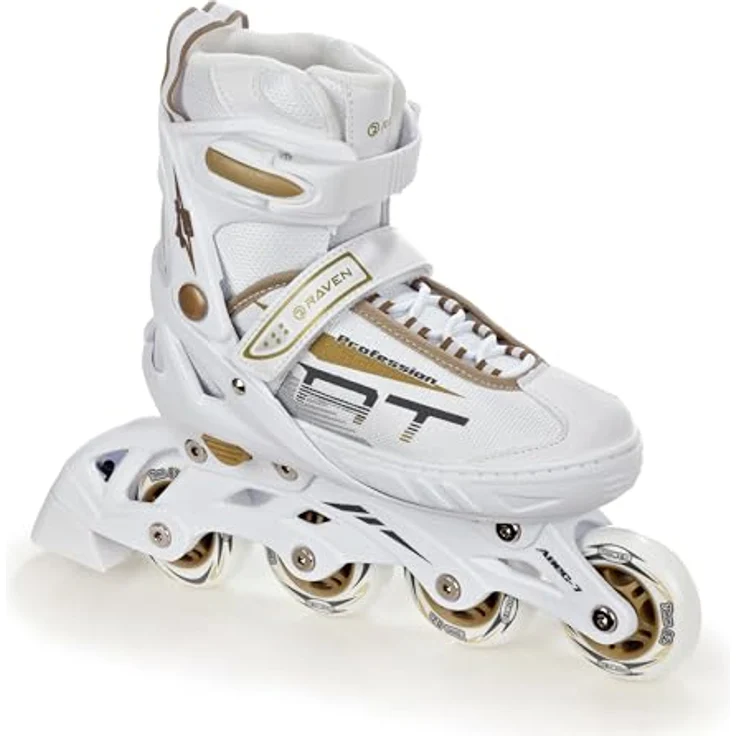 RAVEN Profession Inlineskates Inliner 2in1 mit Schlittschuhen verstellbar, White/Gold, 31-35 (20,5cm-23cm) – Bild 4