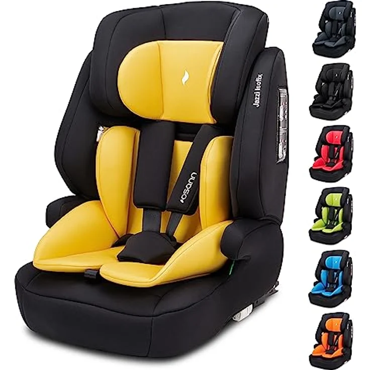 Osann Jazzi Isofix Autokindersitz, mitwachsend für Kinder von 76 bis 150 cm, sicher und bequem, i-Size, 5-Punkt-Gurt, individuell verstellbare Isofix-Konnektoren – Bild 1