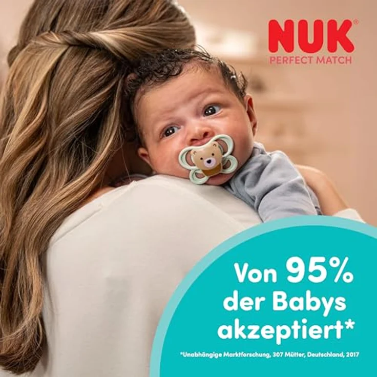 NUK Perfect Match Air Baby Schnuller, orthopädische Schnuller für 0-6 Monate, fördert Luftzirkulation und Speichel-Ausschlag-Prävention, Disney Winnie Puuh, 2 Stück – Bild 4