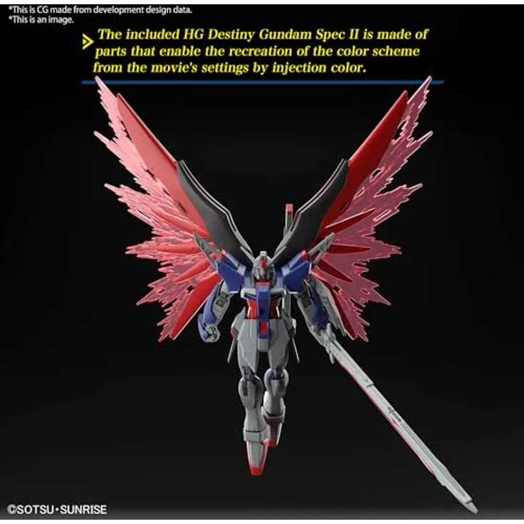 Bandai Gundam Zestaw Modelarski HG 1/144 Destiny Gundam Spec II mit Zeus Silhouette, inklusive Waffen und Effektteilen – Bild 9