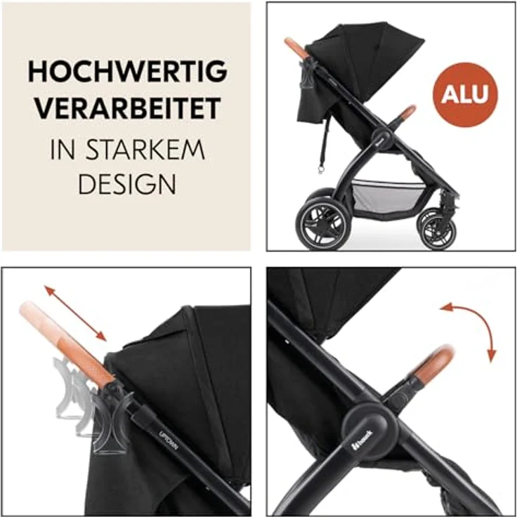 Hauck Kinder-Buggy Uptown, Black Melange, bis 22 kg belastbar – Bild 4