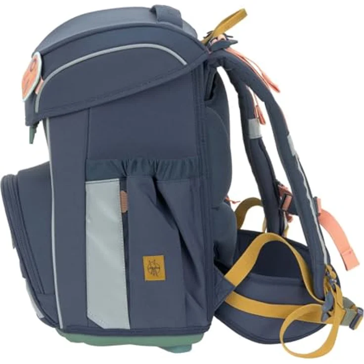 LÄSSIG Unique School Set Slim 7-teilig, Schulranzen mit durchdachtem Stauraum und Regenhülle, Navy – Bild 3