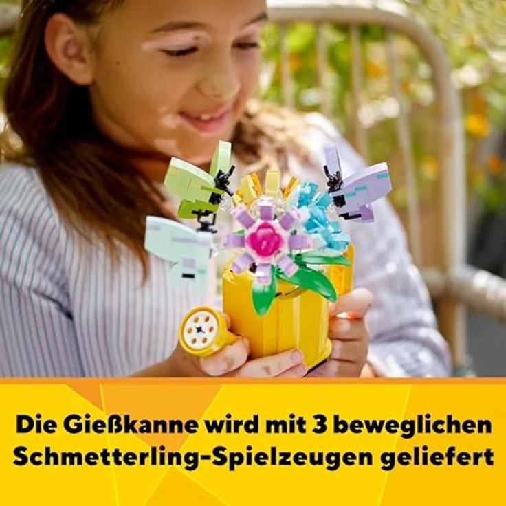 LEGO Creator 3in1 Gießkanne mit Blumen Set, Kinderzimmer-Deko, Baue eine Gießkanne mit Blumenstrauß, Gummistiefel oder 2 Spielzeug-Vögel, kreatives Geschenk für Mädchen und Jungen ab 8 Jahren 31149 – Bild 4