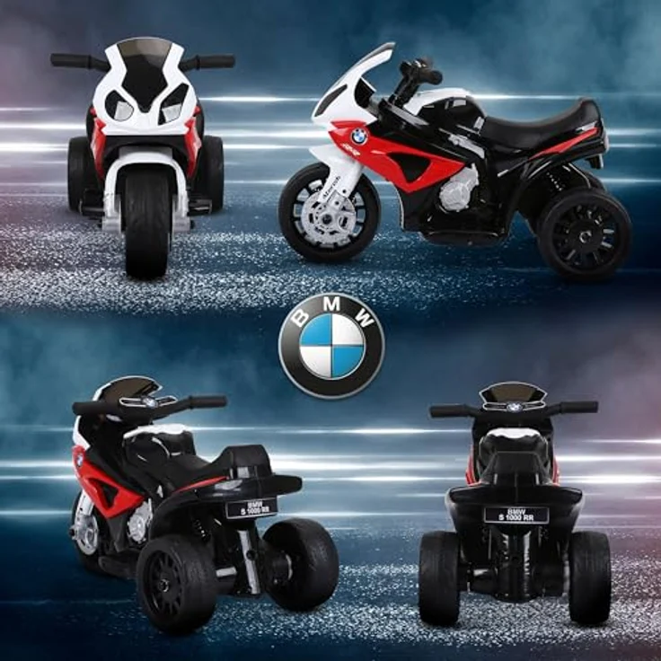 HOMCOM Elektro Kindermotorrad Kinderfahrzeug Elektro-Dreirad mit Akku Rot PP + Stahl 66 x 37 x 44 cm – Bild 9
