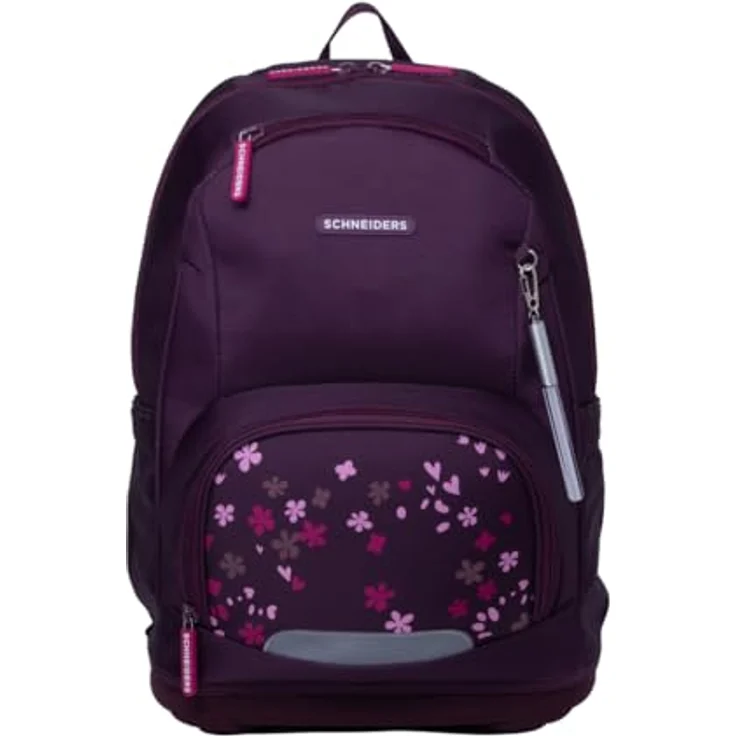 Schneiders Vienna Ergoplus Berry Blossom, 7-tlg. Schulranzen mit ergonomischem Design, 21 Liter Volumen, wasserabweisend und recyceltem Material – Bild 3