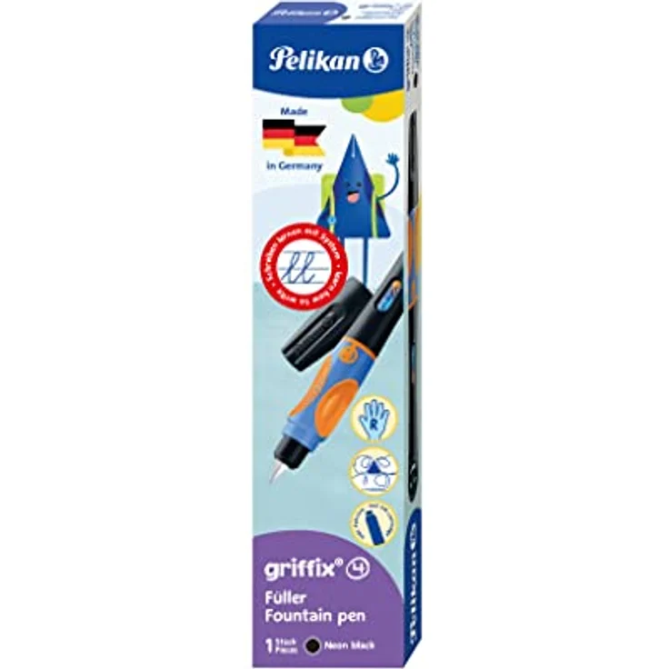 Pelikan 820288 griffix Füllhalter für Rechtshänder mit Drehkappe, NeonBlack, 1 Stück in Faltschachtel – Bild 5