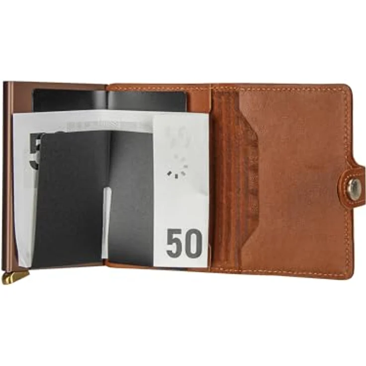 Secrid Geldbörse Premium Miniwallet Emboss Lines Cognac One Size – Bild 4