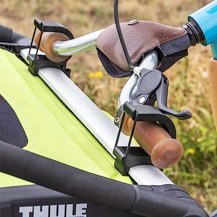 Mobilefox Universal Fahrrad Laufrad Halterung, Adapter für Thule Chariot Anhänger, Schwarz, einfache Montage für 14-16 Zoll Räder – Bild 2