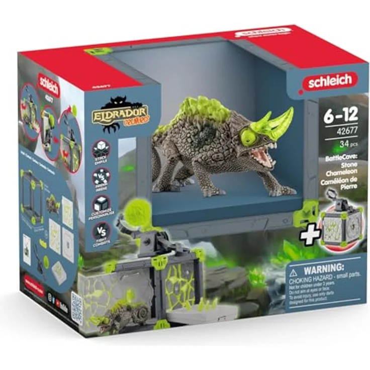 Schleich BattleCave Steinchamaeleon - ELDRADOR Creatures mit Katapult, ca. 15 cm Kantenlänge, für 7-12 Jahre – Bild 9