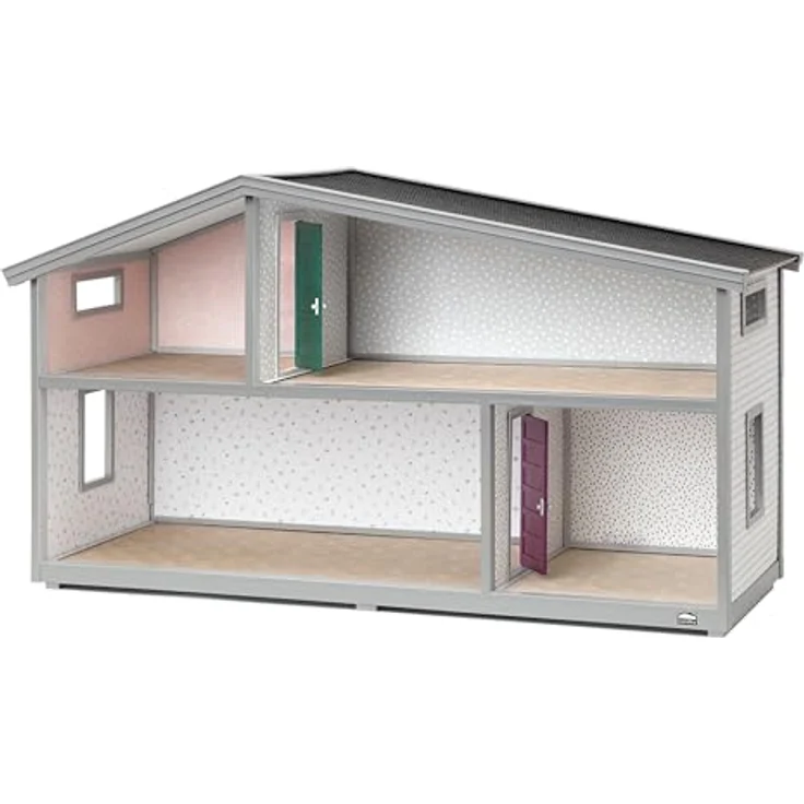 Lundby Puppenhaus – 2-stöckiges Miniatur Haus – Flexibel erweiterbar – Grau-weißes Dollhouse - Preisvergleich – Bild 1